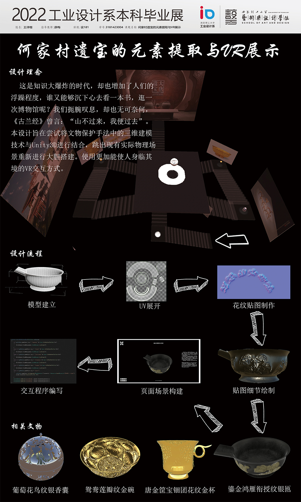 陕西唐文物元素的提取与VR展示（以何家